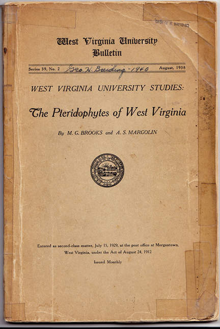 Click for larger image - Cover of The Pteridophytes of West Virginia by Maurice G. Brooks (Author), Abraham Stanley Margolin (Illustrator)