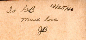 Click for larger image - Inscription: To GB Much Love JB 12/25/46 - Field Book of Common Ferns by Herbert Durand 1928 ed.